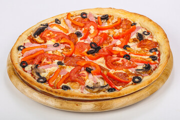 Italian Pizza with ham and mushroom