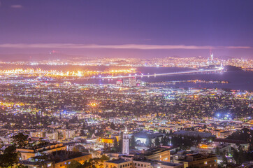 Fototapeta na wymiar San Francisco Bay Area at Night