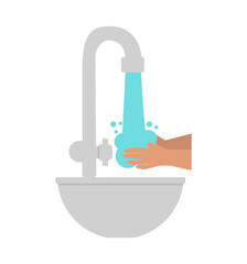 washing her hands Faucet vector