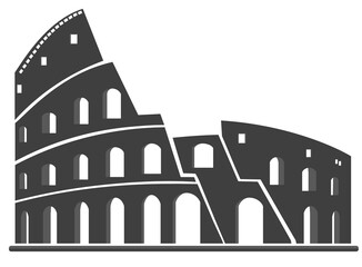 Flat design of Colossem in Rome, Italy