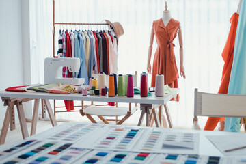 Workplaces of clothing designers of start up business.