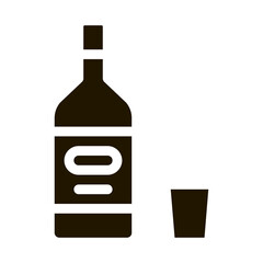 Alcohol Bottle glyph icon vector. Alcohol Bottle Sign. isolated symbol illustration