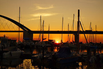 Sonnenuntergang Hafen Wulfen Fehmarn 2