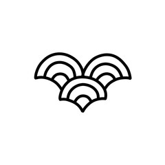 chinese decoration element doodle icon, vector line illustration