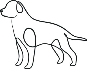 Abstract line art dog. Contemporary vector illustration