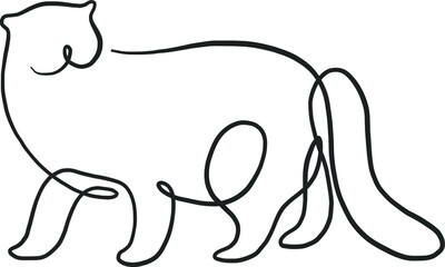 Abstract line art cat. Contemporary vector illustration