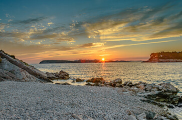 Sunset over beach