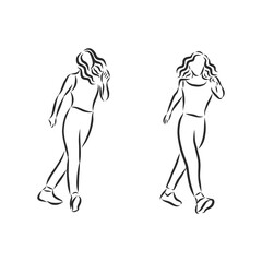 dancers illustration . fitness dancers, fitness, dancer, vector sketch illustration, fitness dance, vector sketch illustration