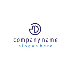 Letter D, creative logo, vector illustration, color design template