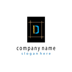 Letter D, creative logo, vector illustration, color design template
