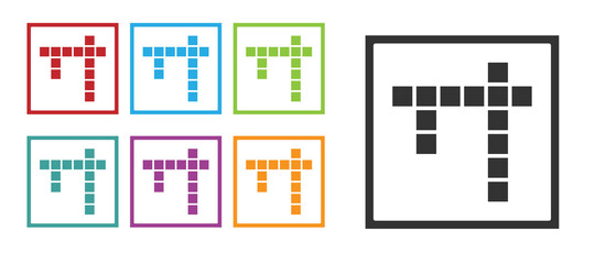 Black Bingo icon isolated on white background. Lottery tickets for american bingo game. Set icons colorful. Vector.