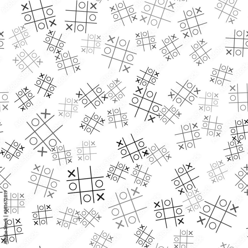 Poster black tic tac toe game icon isolated seamless pattern on white background. vector.