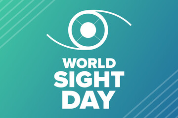 World Sight Day. Holiday concept. Template for background, banner, card, poster with text inscription. Vector EPS10 illustration.