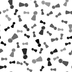 Fototapeta na wymiar Black Chip for board game icon isolated seamless pattern on white background. Vector.