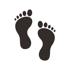 Fototapeta na wymiar Silhouette of Human Foot Step Design, Simple Flat Foot Step Icon, Logo, Symbol, Sign Template Vector