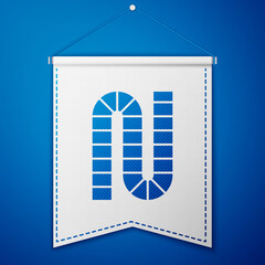 Fototapeta na wymiar Blue Board game icon isolated on blue background. White pennant template. Vector.