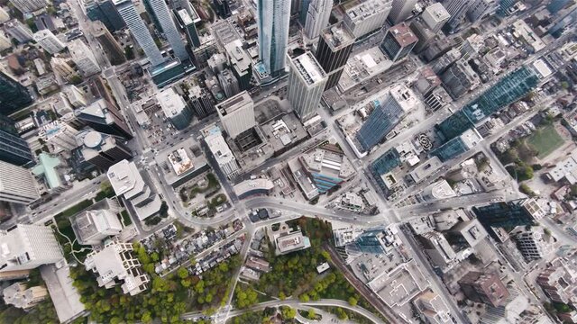 4K Aerial Sequence of Toronto, Canada - Bird's eye view of the Downtown