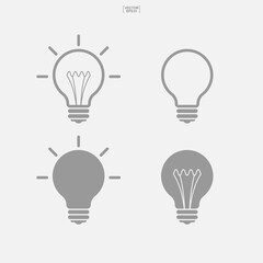 Light bulb icon. Lamp sign and symbol. Vector.