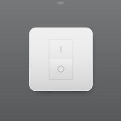 Light switch on gray background. Vector.