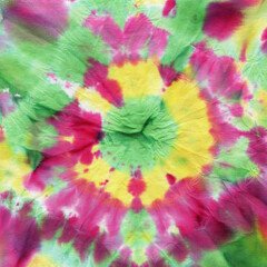 Tie dyed pattern on cotton fabric for background.