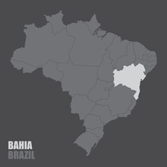 Obraz premium Brazil Bahia map