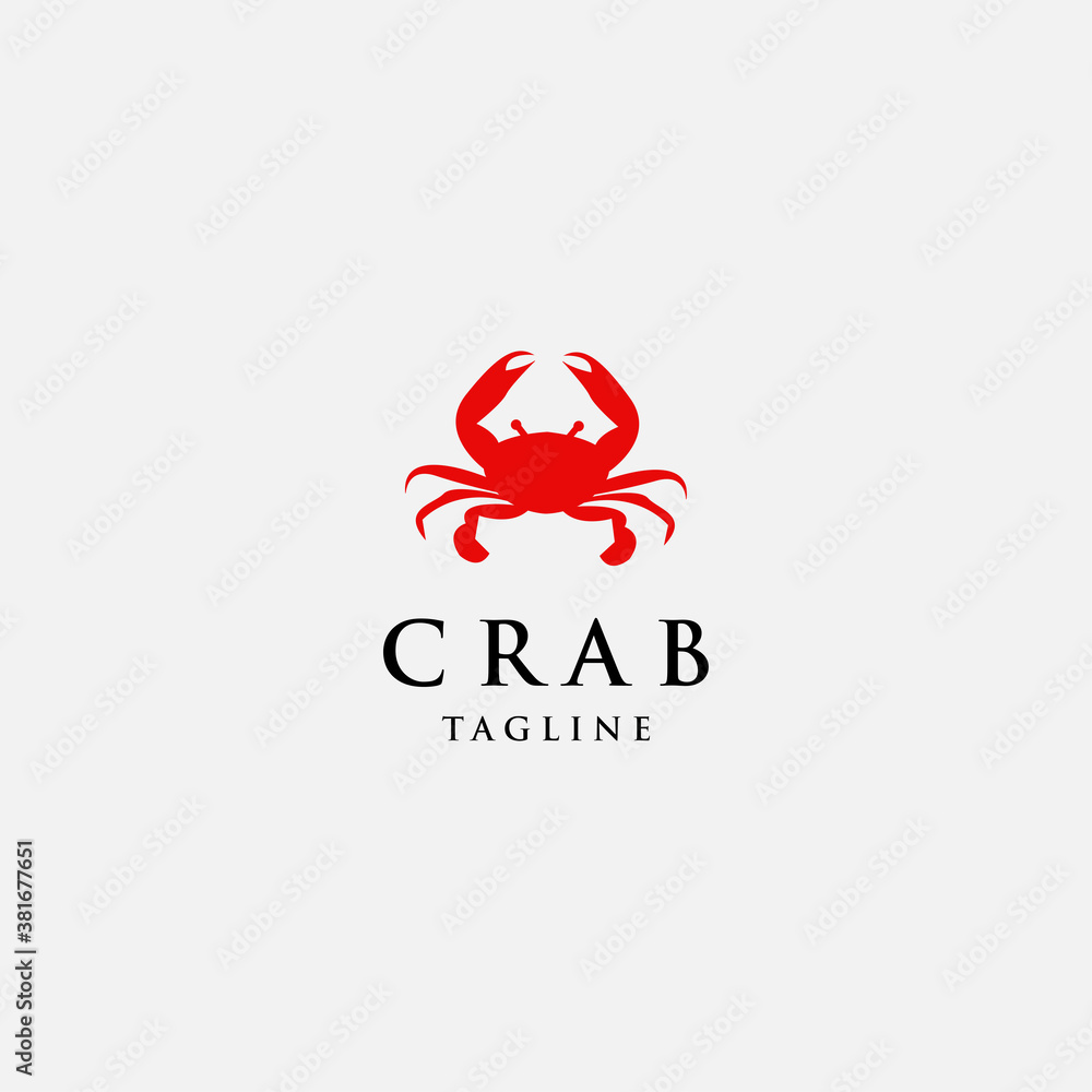 Sticker Vector Design Template, Emblem, Design Concept, crab with big claws.