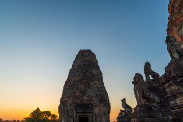 Beautiful sunset scenic view at Pre Rup temple, Siem Reap, Cambodia.