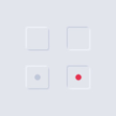 Neumorphism ui button design. App elements, minimal icon. Interface in vector flat