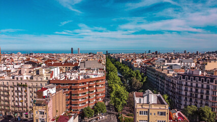 Fototapeta na wymiar Passeig sant joan Ciudad de Barcelona, España