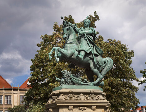Monument  to Jan III Sobieski at Wood Market square in Gdansk. Poland
