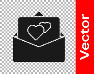 Black Greeting card icon isolated on transparent background. Celebration poster template for invitation or greeting card. Vector.