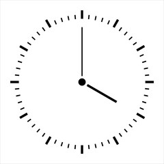 Clock icon in line style isolated on white background. Time icon. Vector