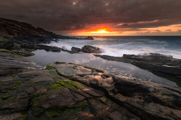 Obraz premium Jaizkibel mountain coast, next to Hondarribia, Basque Country.