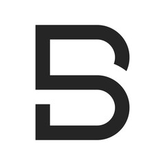 monoline logo letter b s