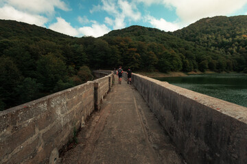 Look at Leurtza dam area at Navarre, Basque Country.