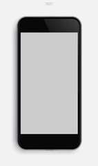 Modern touch screen smartphone with empty screen area for copy space. Vector.