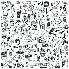 Politics - doodles set