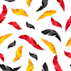 Fototapeta premium Seamless pattern with carnival feathers.