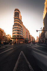 Look at the Gran Via (Main Street) of Madrid with its iconical theatres.