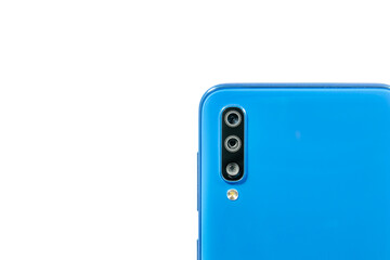 A smartphone camera on a white background Technology and development