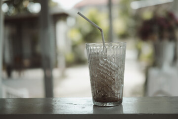 Empty coffee glass after drink