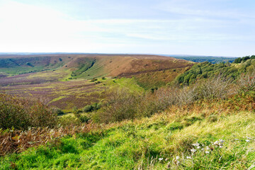Fototapeta na wymiar Along the rim of the Hole of Horcum on the Yorkshire Moors