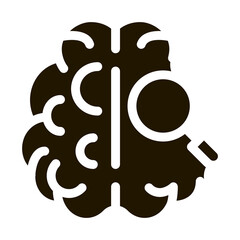 Brain Magnifier glyph icon vector. Brain Magnifier Sign. isolated symbol illustration