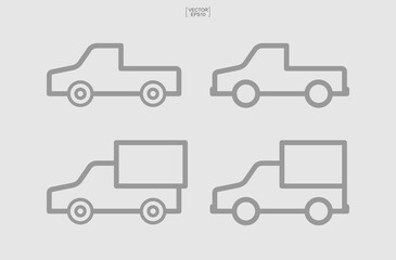 Car icon. Logistics truck icon. Delivery service car symbol. Vector.