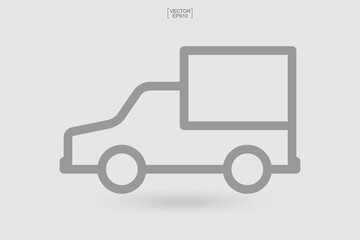 Car icon. Logistics truck icon. Delivery service car symbol. Vector.