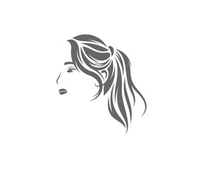 Hairstyle logo design vector template, Hair salon and beauty studio illustration