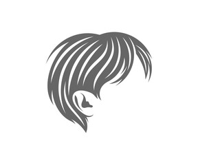 Hairstyle logo design vector template, Hair salon and beauty studio illustration