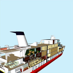 design pieces of the ship vector illustration. Modern flat vector illustration for banner.