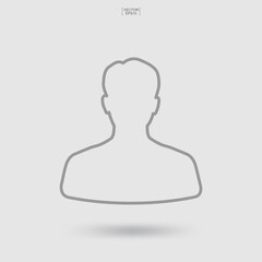 Picture profile icon. Male icon. Human or people sign and symbol. Vector.