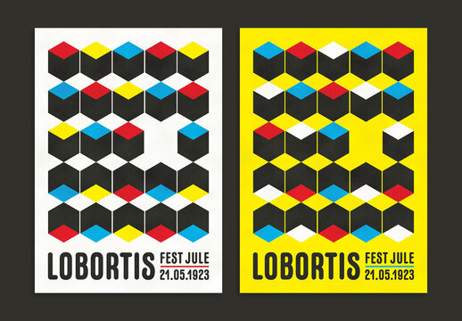 Isometric Cube Pattern Design Cover Layout